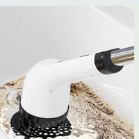 Deep cleaning a stained bathtub on the higher 400 RPM speed